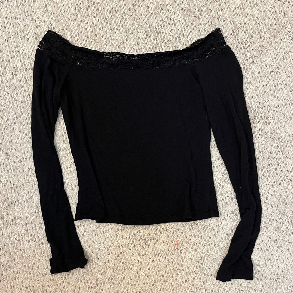 Black off the shoulder top